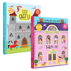 【现货】文脉出品House+Castle静电贴纸书房屋设计师+城堡军事家儿童早教益智游戏认知英文原版绘本正版图书籍