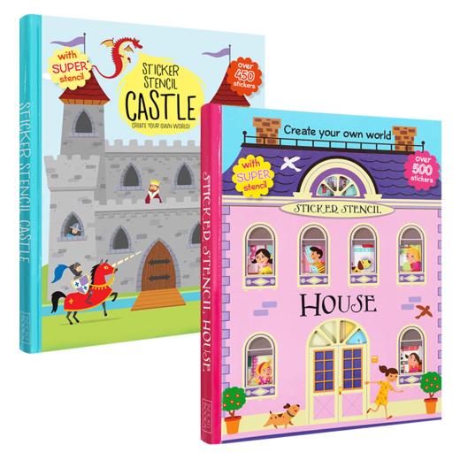 【现货】文脉出品House+Castle静电贴纸书房屋设计师+城堡军事家儿童早教益智游戏认知英文原版绘本正版图书籍 商品图0