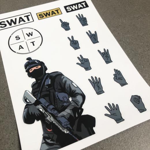 叱咤精美透明卡通创意贴纸-SWAT款 商品图0