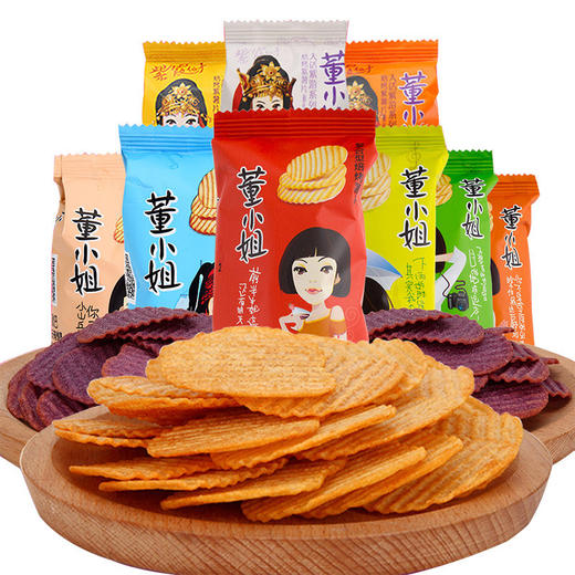董小姐非油炸薯片18包组合休闲零食大礼包膨化食品整箱办公室小吃 商品图1