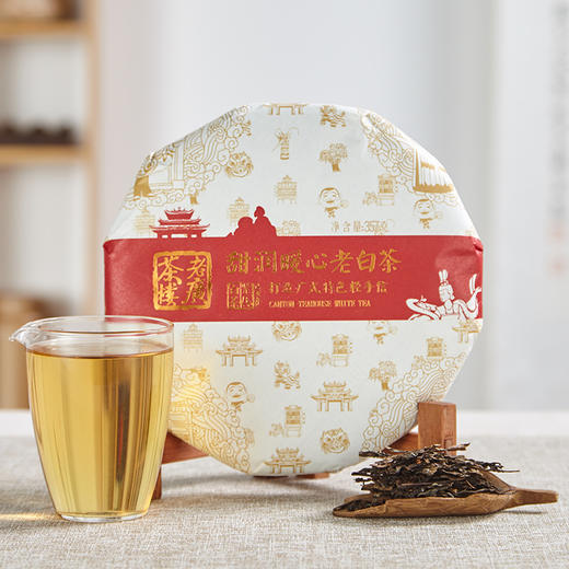 老广茶楼丨甜润暖心老白茶 福鼎白茶 贡眉饼 2013年 357g 商品图0