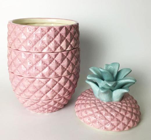 【厨房配件】。个性家居创意陶瓷菠萝储物罐饼干红茶糖果陶瓷罐 商品图0