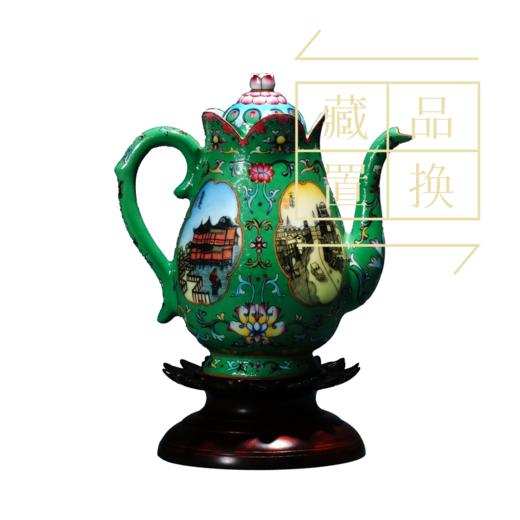 粉彩绿地开光景观玉兰壶（官方指导价150000元）置换手续费 商品图0