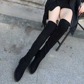 秋冬新款过膝长靴女显瘦高筒靴长筒靴平底靴子七夕情人节