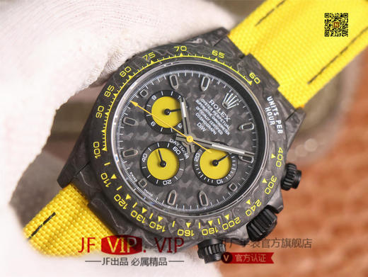 WWF劳力士，宇宙计时迪通拿系列，碳纤维材质打造，镜面双面电镀高透膜工艺，上海7750计时机芯，功能同步原装！男士腕表，绢丝表带，自动 商品图3