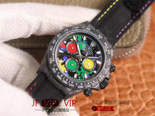 WWF劳力士，宇宙计时迪通拿系列，碳纤维材质打造，镜面双面电镀高透膜工艺，上海7750计时机芯，功能同步原装！男士腕表，绢丝表带，自动 商品图1