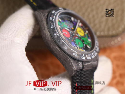 WWF劳力士，宇宙计时迪通拿系列，碳纤维材质打造，镜面双面电镀高透膜工艺，上海7750计时机芯，功能同步原装！男士腕表，绢丝表带，自动 商品图5