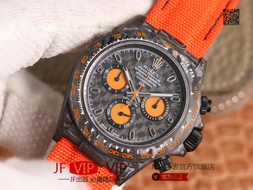 WWF劳力士，宇宙计时迪通拿系列，碳纤维材质打造，镜面双面电镀高透膜工艺，上海7750计时机芯，功能同步原装！男士腕表，绢丝表带，自动 商品图3