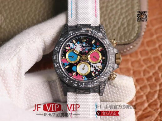 WWF劳力士，宇宙计时迪通拿系列，碳纤维材质打造，镜面双面电镀高透膜工艺，上海7750计时机芯，功能同步原装！男士腕表，绢丝表带，自动 商品图0