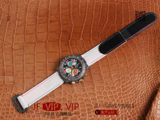 WWF劳力士，宇宙计时迪通拿系列，碳纤维材质打造，镜面双面电镀高透膜工艺，上海7750计时机芯，功能同步原装！男士腕表，绢丝表带，自动 商品图10