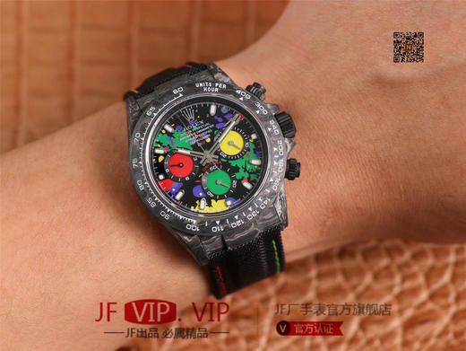 WWF劳力士，宇宙计时迪通拿系列，碳纤维材质打造，镜面双面电镀高透膜工艺，上海7750计时机芯，功能同步原装！男士腕表，绢丝表带，自动 商品图11