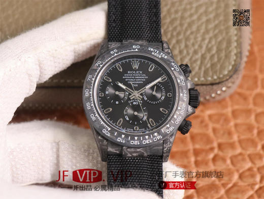 WWF劳力士，宇宙计时迪通拿系列，碳纤维材质打造，镜面双面电镀高透膜工艺，上海7750计时机芯，功能同步原装！男士腕表，绢丝表带，自动 商品图0