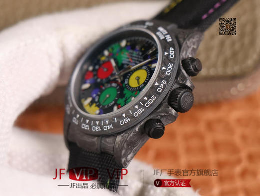 WWF劳力士，宇宙计时迪通拿系列，碳纤维材质打造，镜面双面电镀高透膜工艺，上海7750计时机芯，功能同步原装！男士腕表，绢丝表带，自动 商品图4