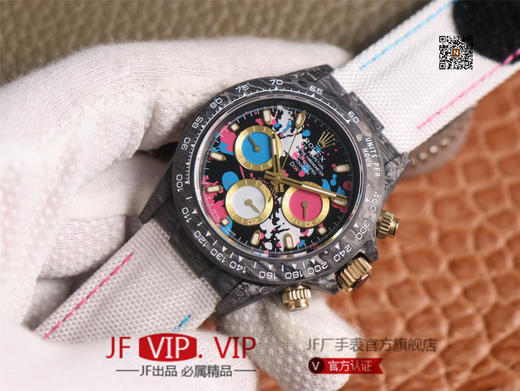 WWF劳力士，宇宙计时迪通拿系列，碳纤维材质打造，镜面双面电镀高透膜工艺，上海7750计时机芯，功能同步原装！男士腕表，绢丝表带，自动 商品图1