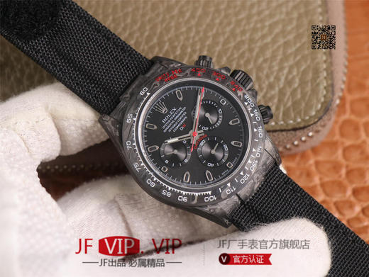 WWF劳力士，宇宙计时迪通拿系列，碳纤维材质打造，镜面双面电镀高透膜工艺，上海7750计时机芯，功能同步原装！男士腕表，绢丝表带，自动 商品图2