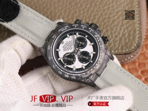 WWF劳力士，宇宙计时迪通拿系列，碳纤维材质打造，镜面双面电镀高透膜工艺，上海7750计时机芯，功能同步原装！男士腕表，绢丝表带，自动 商品图2