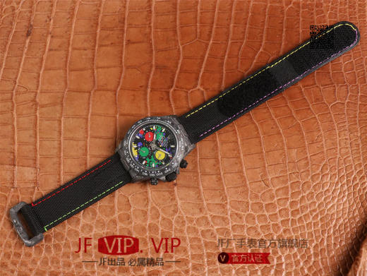 WWF劳力士，宇宙计时迪通拿系列，碳纤维材质打造，镜面双面电镀高透膜工艺，上海7750计时机芯，功能同步原装！男士腕表，绢丝表带，自动 商品图10