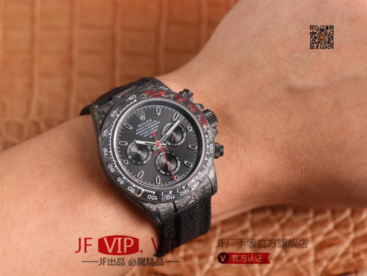 WWF劳力士，宇宙计时迪通拿系列，碳纤维材质打造，镜面双面电镀高透膜工艺，上海7750计时机芯，功能同步原装！男士腕表，绢丝表带，自动 商品图11