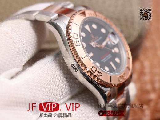 GMF劳力士，游艇名仕型系列，cal.3235机芯，表盘六点位上有劳力皇冠的LOGO，圈口:圈口上的做工更加细腻，经过特殊处理让圈口上不留汗迹 商品图5