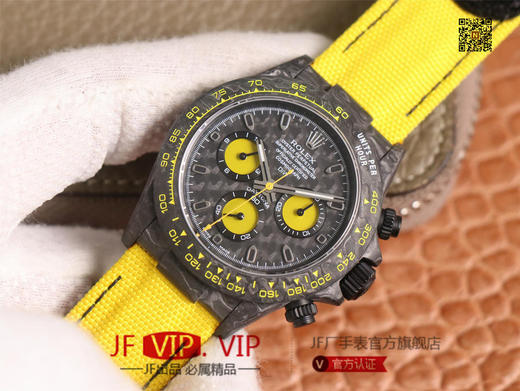 WWF劳力士，宇宙计时迪通拿系列，碳纤维材质打造，镜面双面电镀高透膜工艺，上海7750计时机芯，功能同步原装！男士腕表，绢丝表带，自动 商品图1