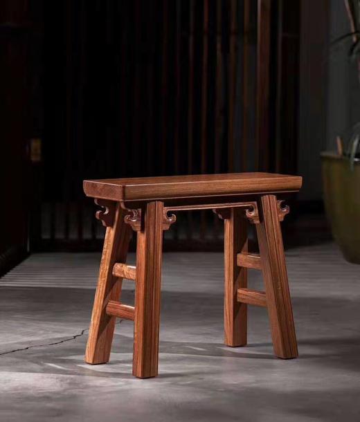 红桥红 家具严选  缅甸花梨(大果紫檀）  【夹头榫小条凳】 商品图4