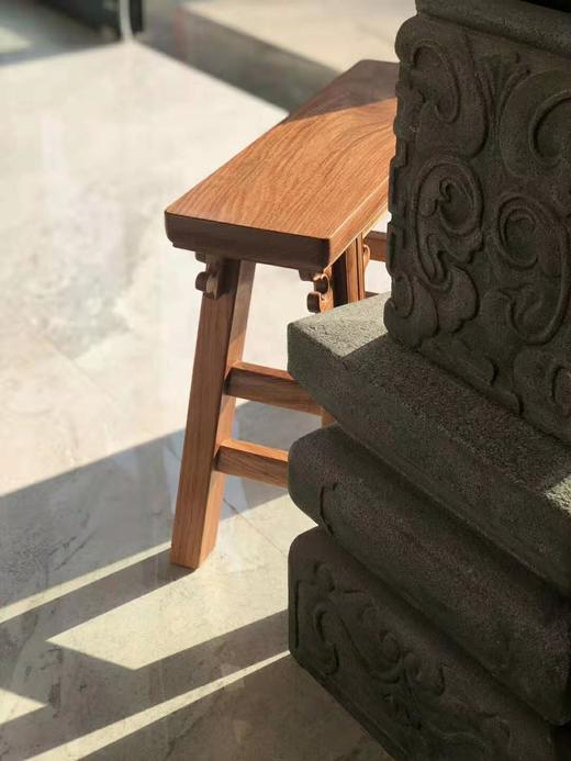 红桥红 家具严选  缅甸花梨(大果紫檀）  【夹头榫小条凳】 商品图2