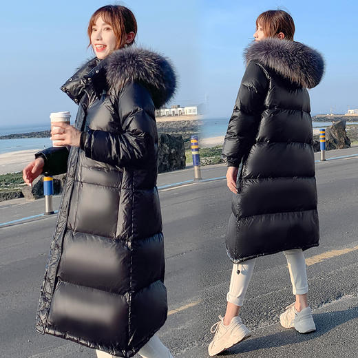 上海旗袍厂FF-069时尚大码女装200斤加肥加大真貉子毛领大被子羽绒服大衣069 商品图1