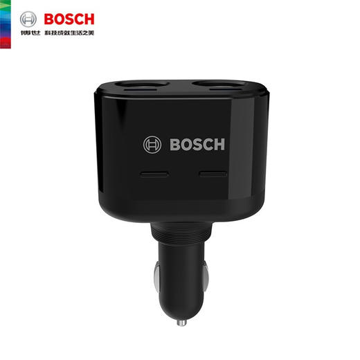 员工内购平台博世（BOSCH）PS600 车载充电器点烟器一拖二双USB双点烟口多功能转换器 电压检测LED数显 商品图4