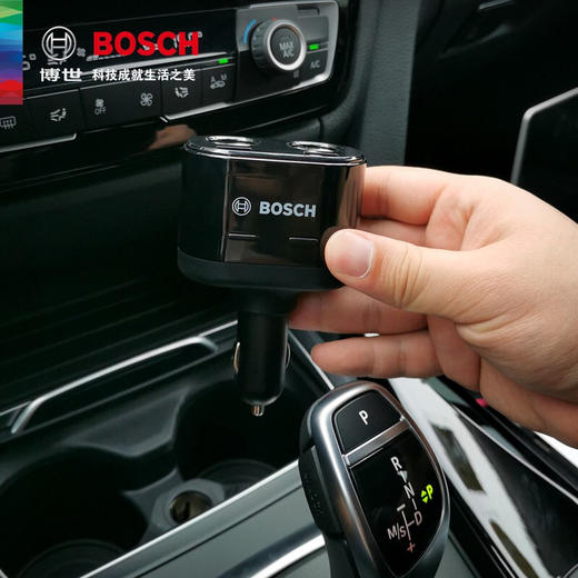 员工内购平台博世（BOSCH）PS600 车载充电器点烟器一拖二双USB双点烟口多功能转换器 电压检测LED数显 商品图3