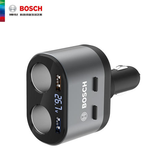 员工内购平台博世（BOSCH）PS700 车载充电器点烟器一拖二双USBQC3.0快充双点烟口 电压LED数显 商品图4