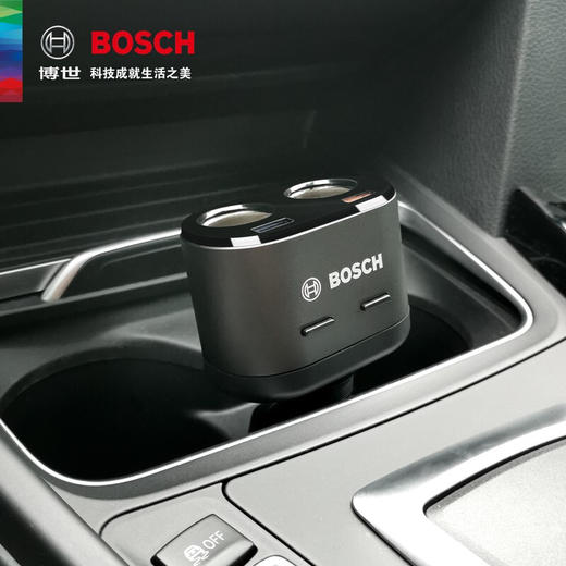 员工内购平台博世（BOSCH）PS700 车载充电器点烟器一拖二双USBQC3.0快充双点烟口 电压LED数显 商品图1