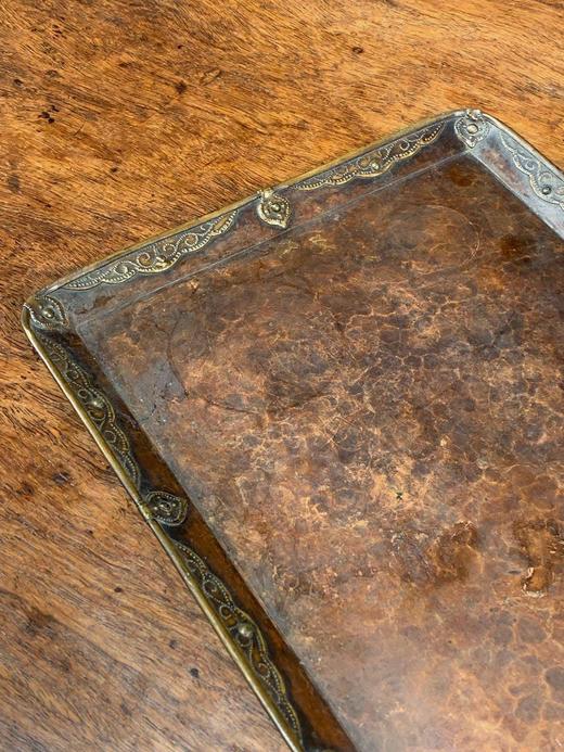 铜质锤目纹滚花边茶盘  顺丰包邮 商品图13