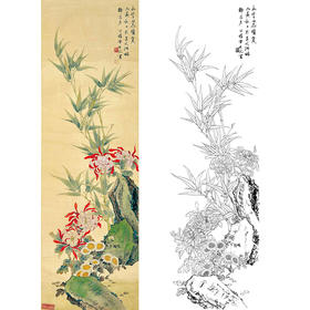 田世光工笔竖幅花鸟白描底稿-SG37