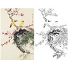 田世光工笔竖幅花鸟白描底稿-SG23 商品缩略图0