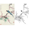 田世光工笔竖幅花鸟白描底稿-SG31 商品缩略图0