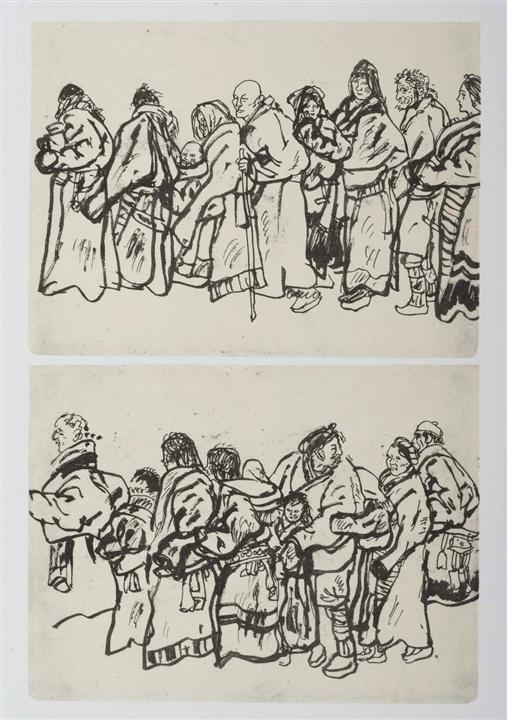 今日美术馆版画-陈丹青-人物速写(3)#此商品参加第十一届北京惠民文化消费季