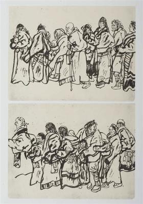 今日美术馆版画-陈丹青-人物速写(3)#此商品参加第十一届北京惠民文化消费季