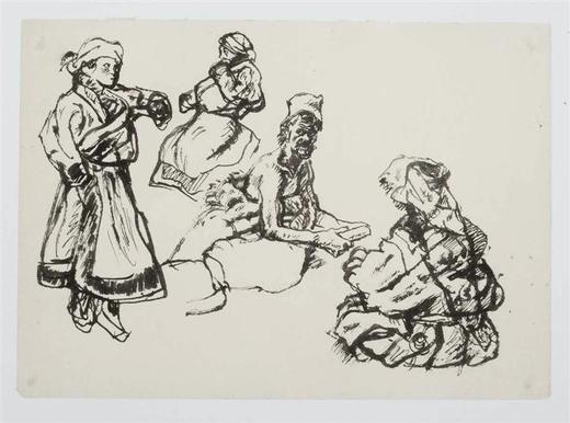 今日美术馆版画-陈丹青-人物速写(6)#此商品参加第十一届北京惠民文化消费季 商品图0