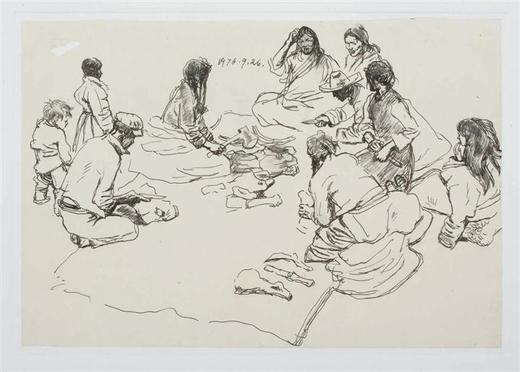 今日美术馆版画-陈丹青-人物速写(1)#此商品参加第十一届北京惠民文化消费季 商品图0