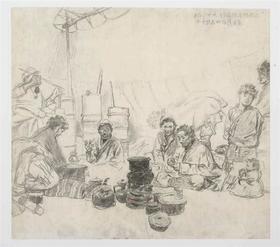 今日美术馆版画-陈丹青-人物速写(10)#此商品参加第十一届北京惠民文化消费季