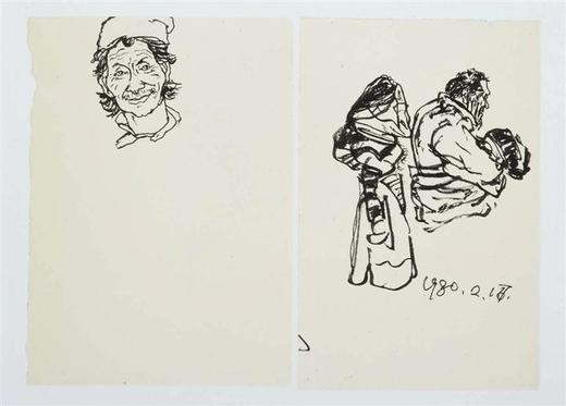 今日美术馆版画-陈丹青-人物速写(8)#此商品参加第十一届北京惠民文化消费季 商品图0