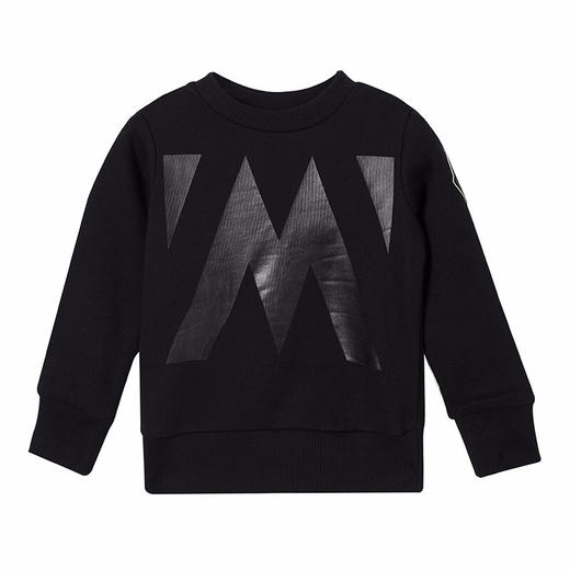 MONCLER蒙口 男童黑色字母印花加绒长袖卫衣8027850 809B3 商品图0