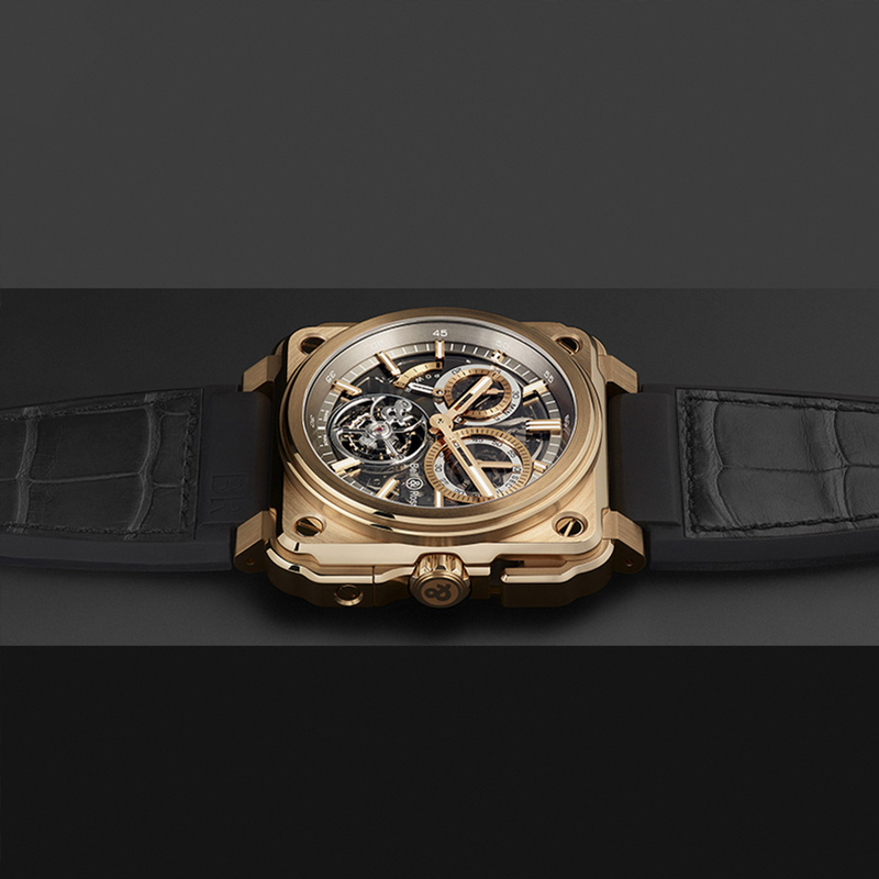 瑞士腕表bell & ross(柏莱士)br-x1 tourbillon rose