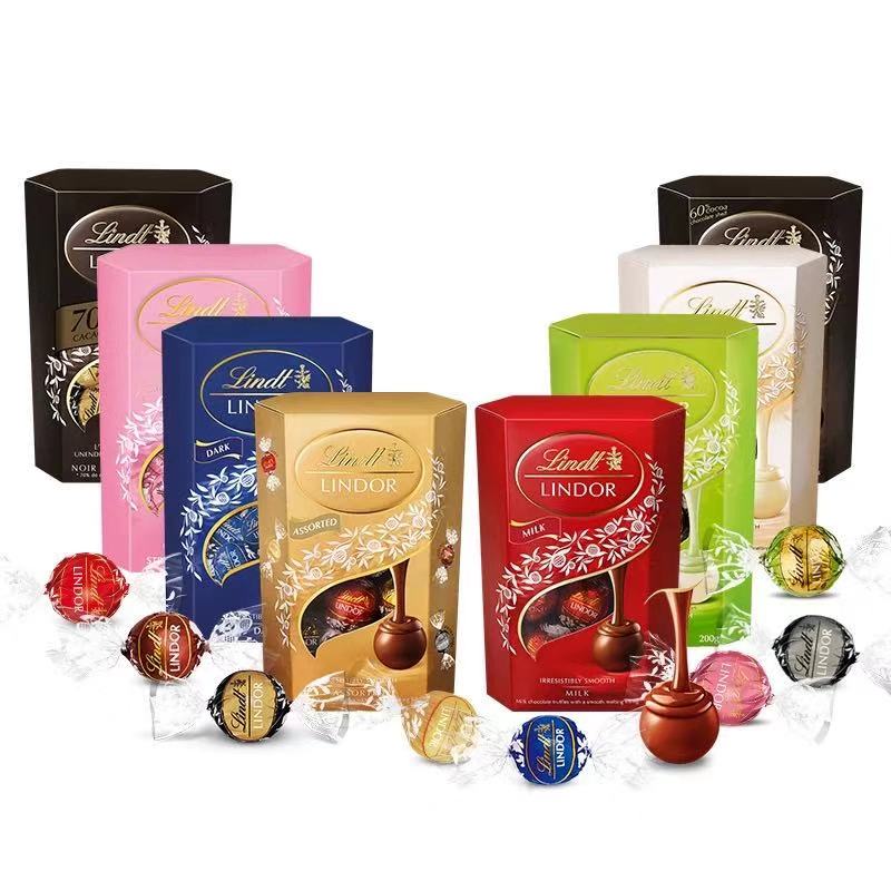 Lindt瑞士莲软心巧克力精选特浓黑牛奶白巧克力分享装200克