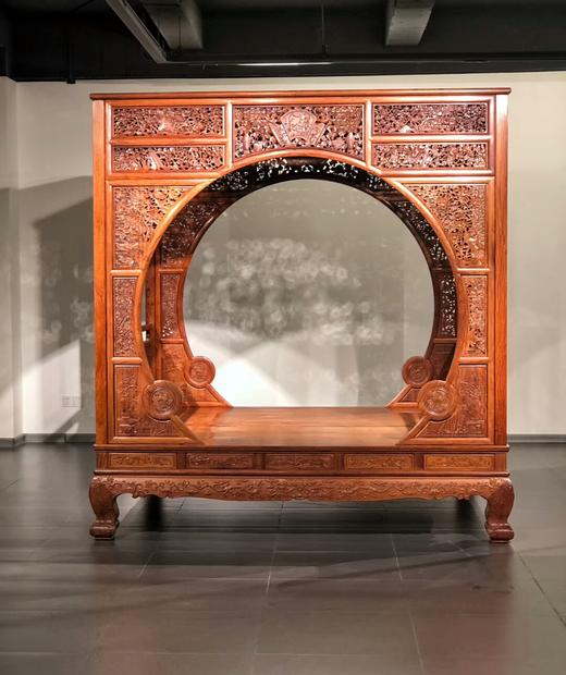 红桥红 家具严选  缅甸花梨(大果紫檀）  【双月洞架子床】 商品图0