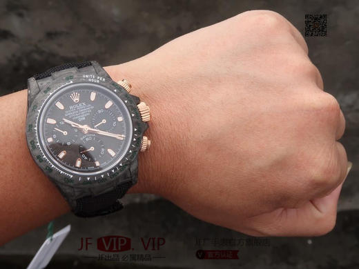 DIW劳力士宇宙计时迪通拿系列，上海7750计时机芯，表壳碳纤维材质打造，镜面双面电镀高透膜工艺，男士腕表，绢丝表带，自动机械机芯，密底 商品图9