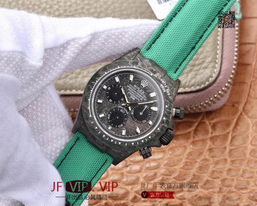 DIW劳力士宇宙计时迪通拿系列，上海7750计时机芯，表壳碳纤维材质打造，镜面双面电镀高透膜工艺，男士腕表，绢丝表带，自动机械机芯，密底 商品图2