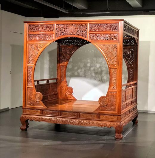 红桥红 家具严选  缅甸花梨(大果紫檀）  【双月洞架子床】 商品图1