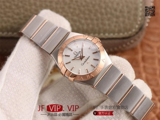 8848F欧米茄星座系列，表径24mm，搭载原版欧米茄1376专用机芯，字面采用一级珍珠贝母和南非真钻制成，表带18K金盾牌，女士腕表，精钢表带，自动机械机芯 商品图2
