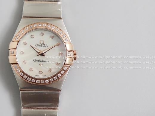 8848F欧米茄星座系列，表径24mm，搭载原版欧米茄1376专用机芯，字面采用一级珍珠贝母和南非真钻制成，表带18K金盾牌，女士腕表，精钢表带，自动机械机芯 商品图13